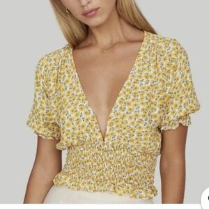 Faithful the brand Yellow Floral Top